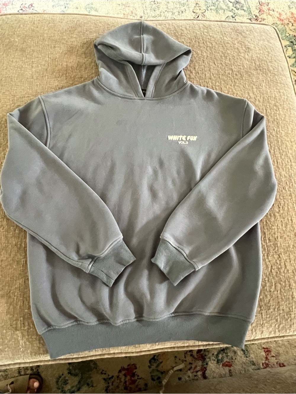 Women's White Fox Offstage Hoodie in Ocean (Size M/L)